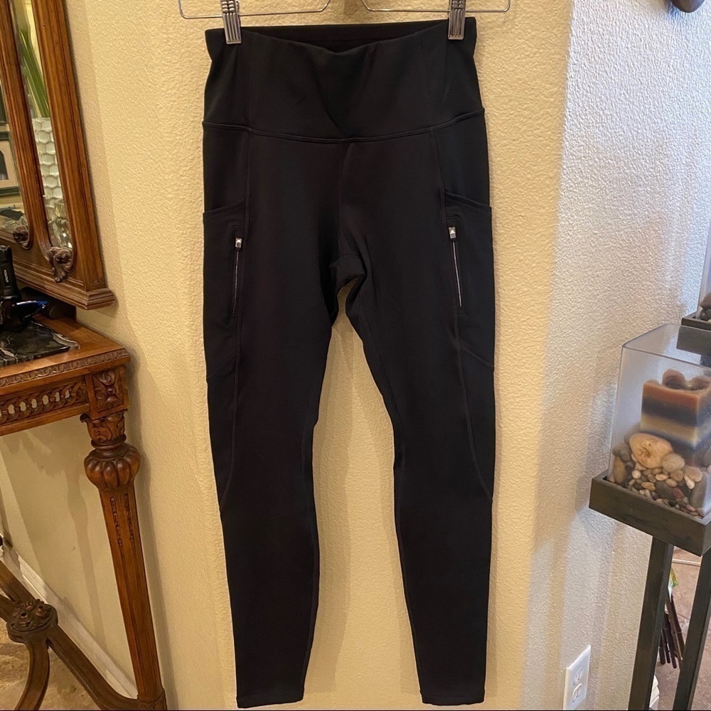 ATHLETA Women Black Pants Legging Side Pocket Size Xsmall